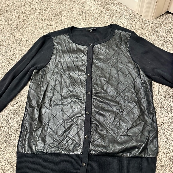 The Limited Black faux leather Cardigan medium - Picture 7 of 10